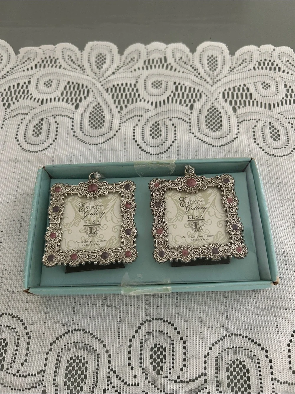 Elsa Silver Decorative  2x22 in Photo frames/Set with Pink Accents